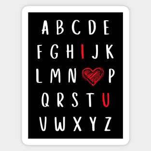 Nursery Teacher Gift Valentine Alphabet I Love You Sticker